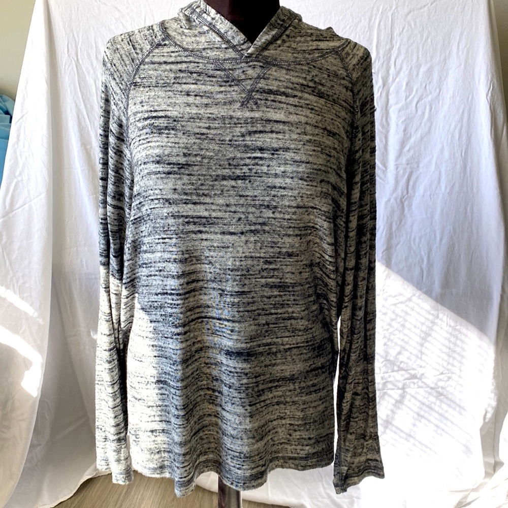 Tommy Bahama Marled Gray Light Hooded Sweatshirt Size Medium